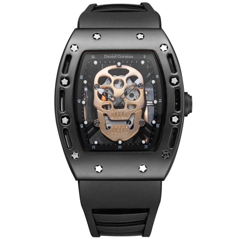 Fashion Skull Men\'s kwarc zegarek Daniel Gorman Go11 Creative Dial Watch dla mężczyzn zegarków Gold Life Waterproof Men\'s Watches Style Sports Style
