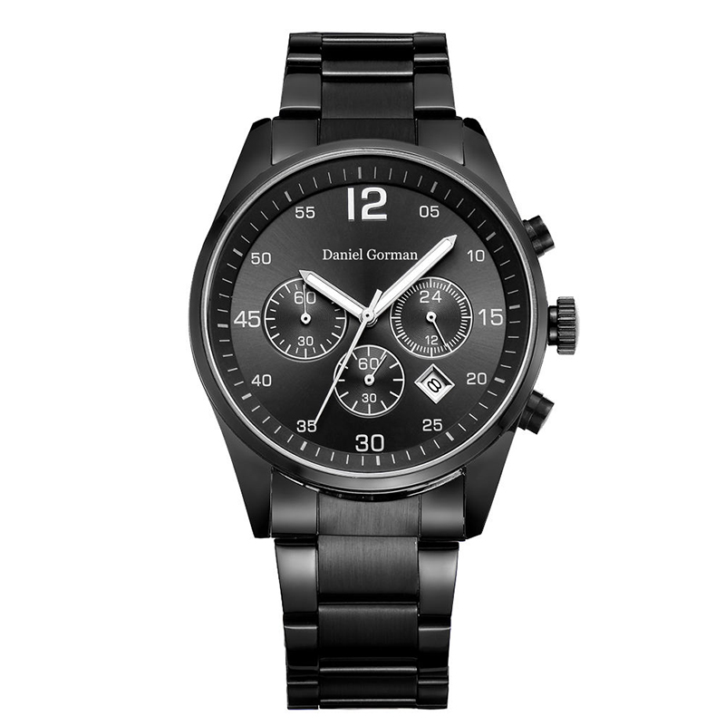 Daniel Gorman RM2210 Nowy projekt gorąca sprzedaż skórzany zespół metaliczny kwarc skręt Platinum Geneva Luxury Men Watches